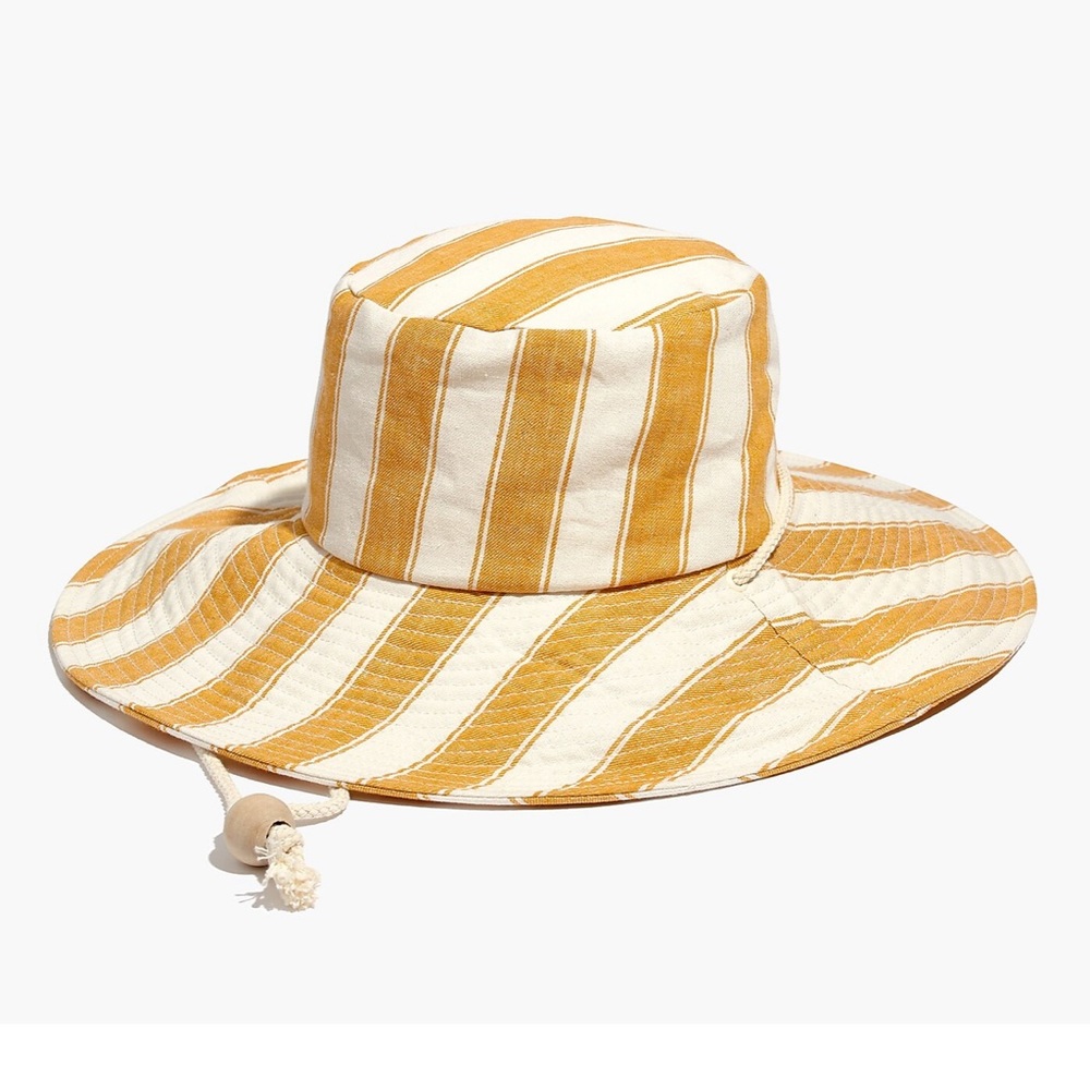 Madewell Striped Linen-Cotton Oversized Sunhat